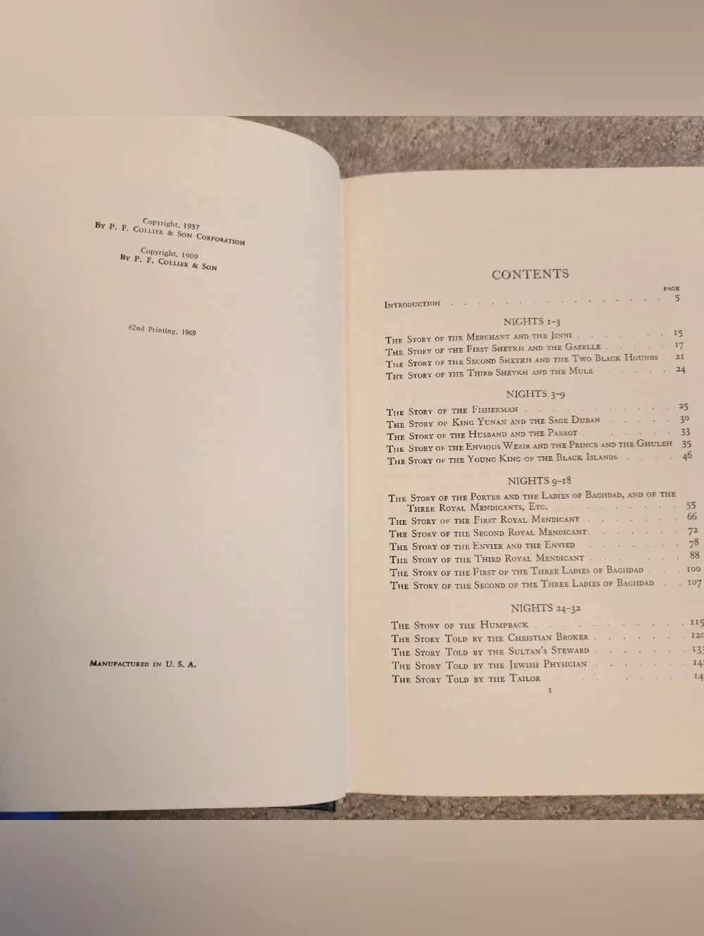 Stories from the Thousand and One Nights Harvard Classics 1937 Hardcover Used